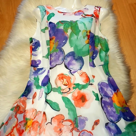 DKNY Crepe Floral Midi Dress - Picture 6 of 13